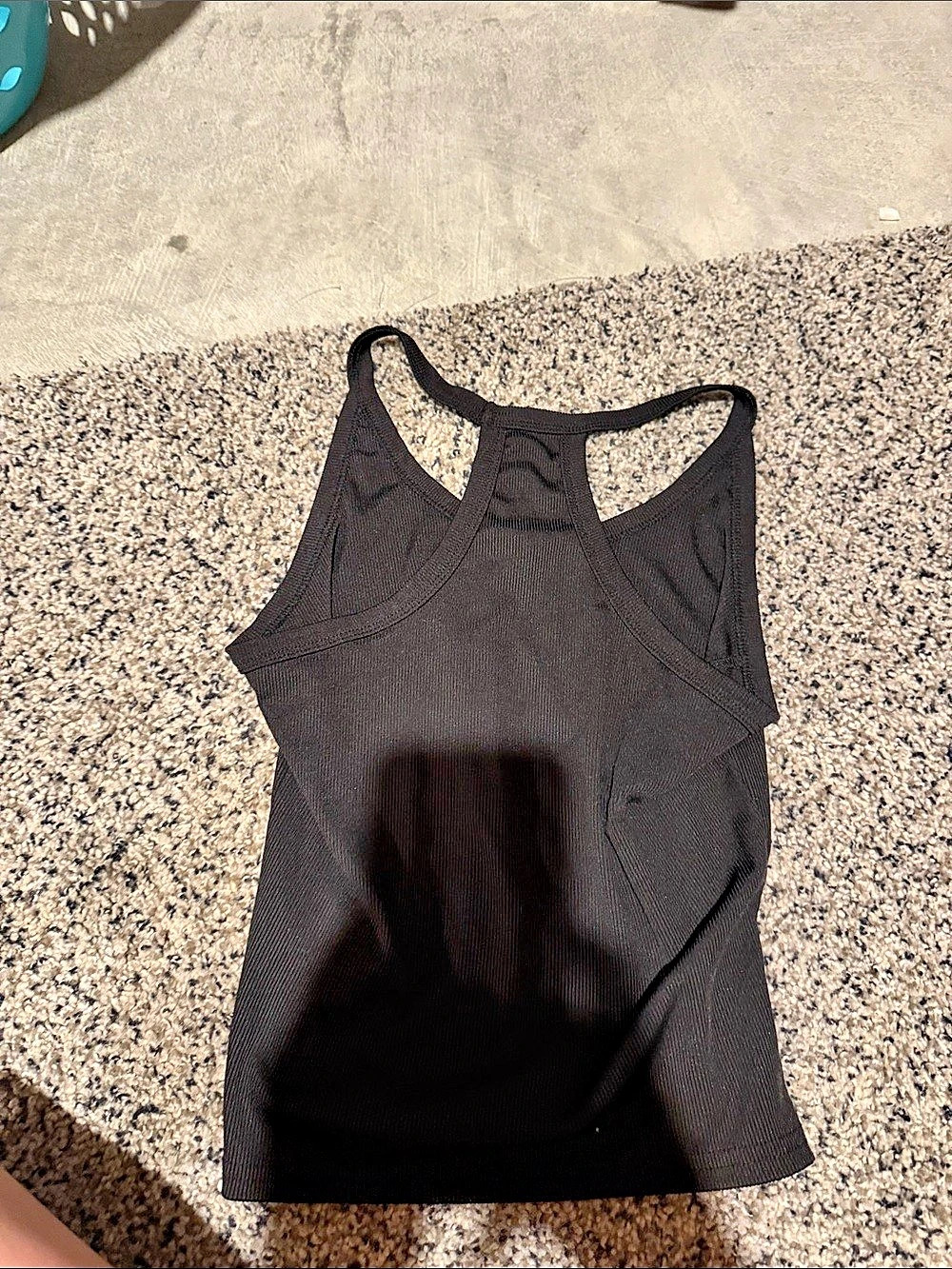 Black Ribbed Racerback Tank Top - Picture 2 of 2